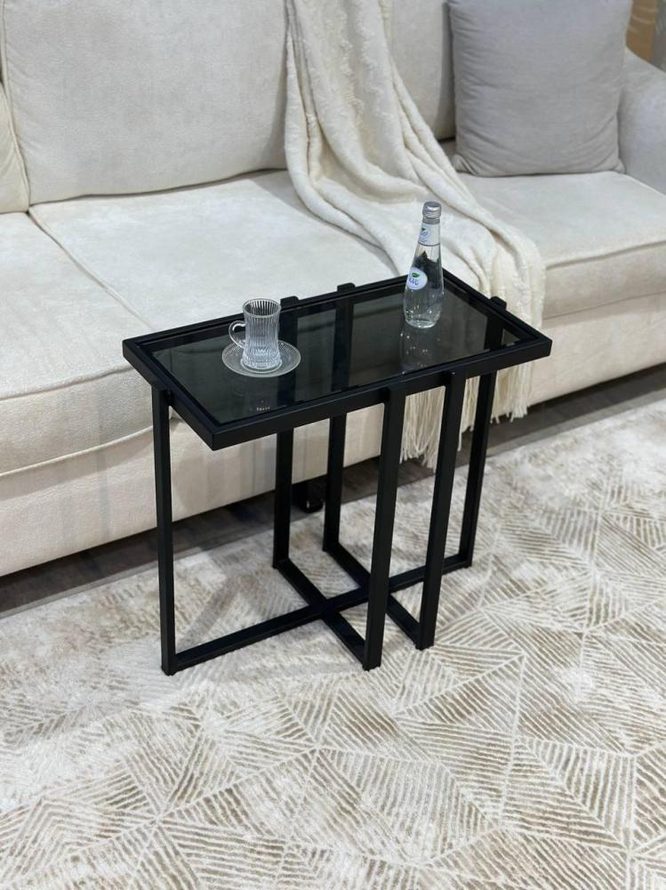 طاولة خدمة  زجاج اسود