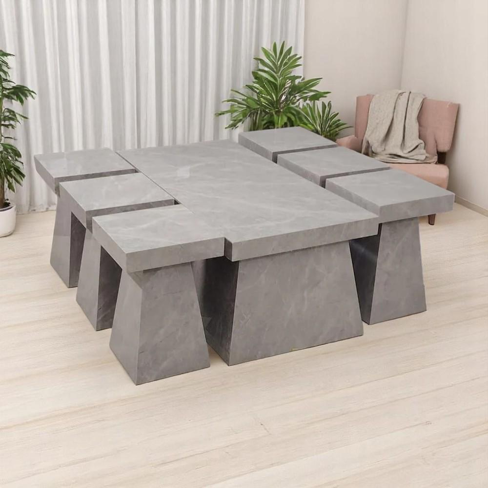 طقم طاولة ضيافة بديل رخاج مع 6 خدمة