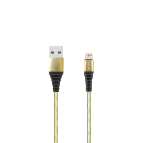 سلك شاحن ليفوري ايفون USB بطول 1 م نايلون - ذهبي