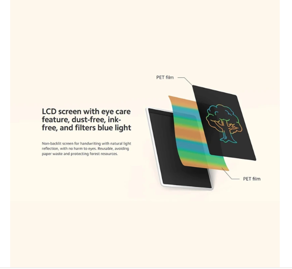 تابلت كتابة شاومي LCD إصدار ملون مع قلم مقاس 13.5 انش BHR7278GL - أبيض