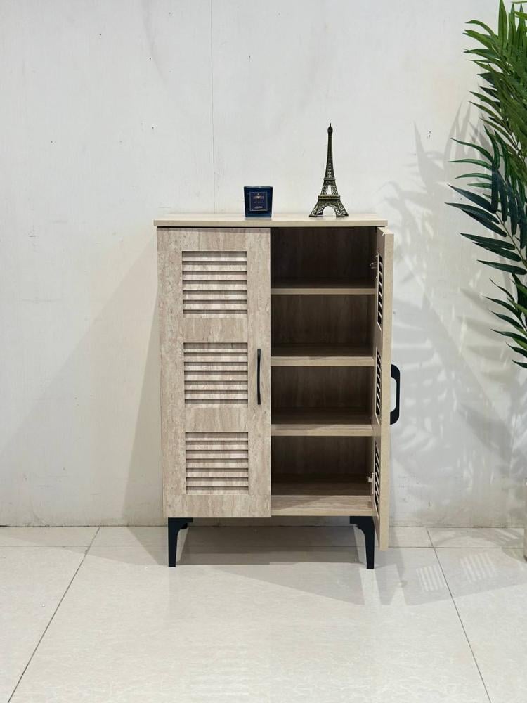 دولاب أحذية 2 أبواب بتصميم أنيق