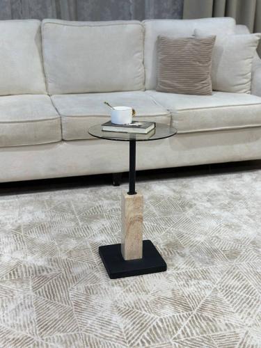 طاوله خدمه رخام سطح زجاج