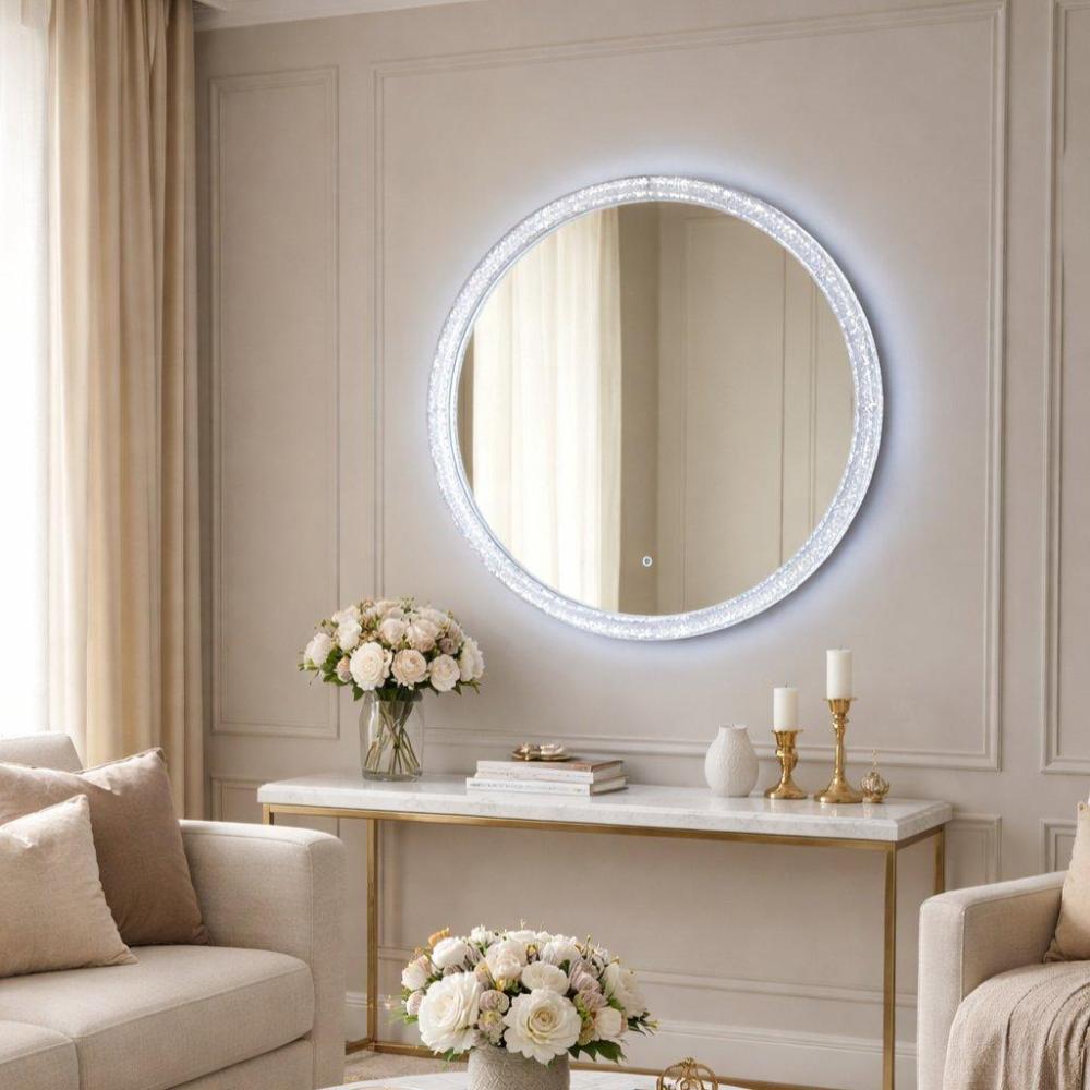 مرآة دائرية بإضاءة LED –مقاس 80*80 سم