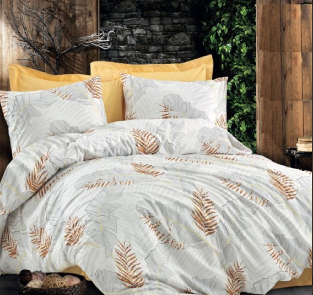 طقم مفرش نفرين من ليفوري لحاف قطن تركي مشجر 7 قطع-E