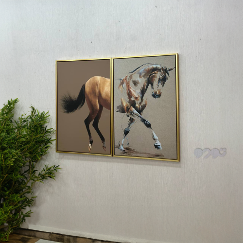 طقم لوحتين ديكور حصان  90x60