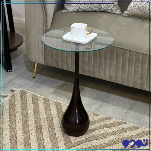 طاولة خدمة أسود قزاز شفاف