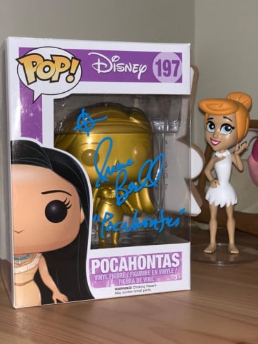 FUNKO POP! POCAHONTAS Gold Signed By IRENE BEDARD with COA AUTOGRAPH