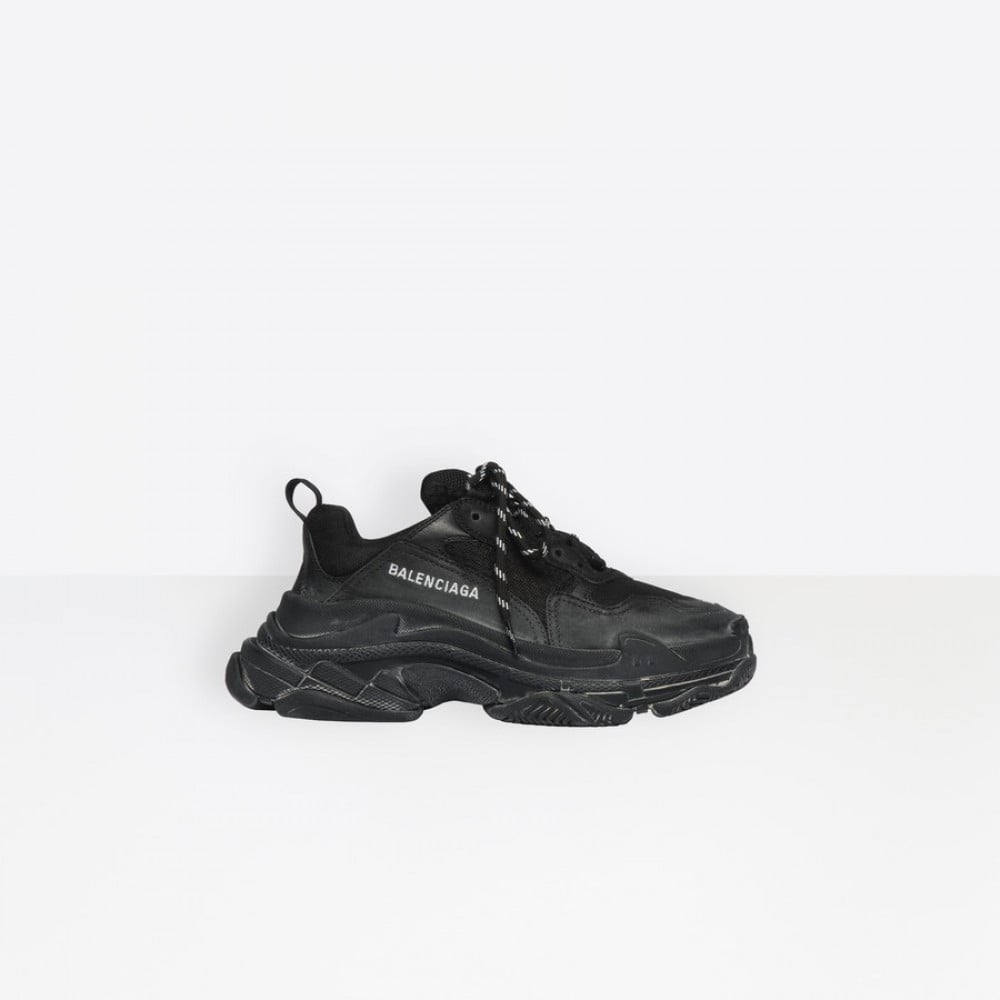 all black triple s womens