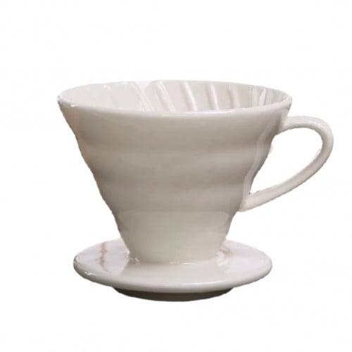 قمع V60 سيراميك مقاس 02  ابيض