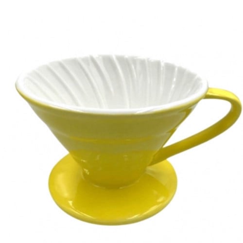 قمع V60 سيراميك مقاس 02  اصفر