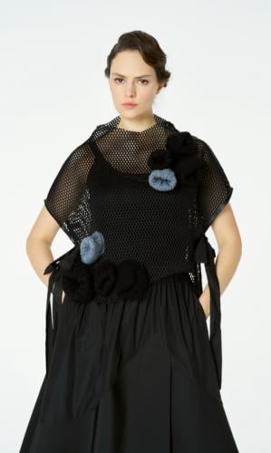 طقم تنورة اورقنزا و توب شبكي