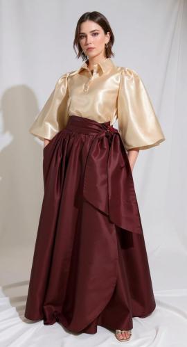 طقم تفته مطرز بكرستال أحمر