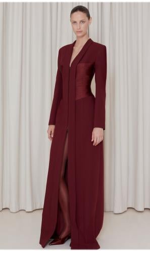 MELTEM فستان بستايل جاكيت وهدب على الصدر