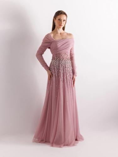 KENZEL فستان درابيه بكرستال ون شولدر