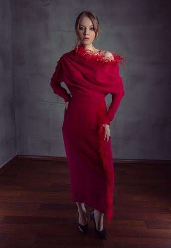 فستان مزين بالريش من متجر ايفروز - Efruz