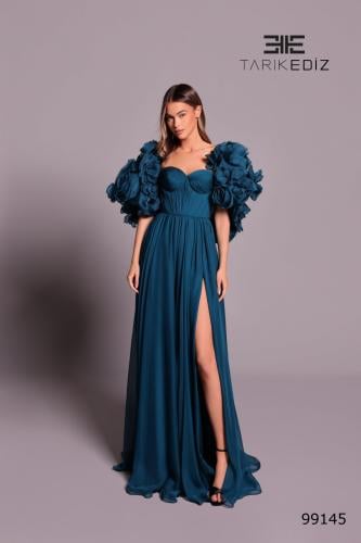 طارق ايديز  فستان ستراب لس بكيب ورد 3D