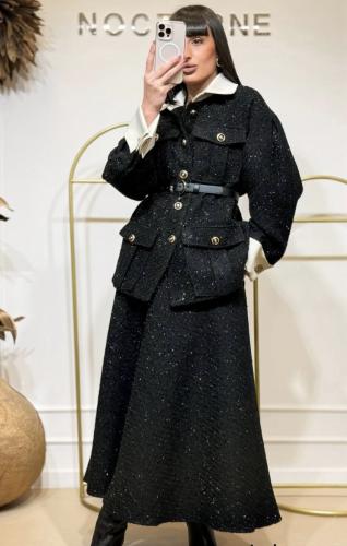 JUS DE POMMES طقم تويد فاخر بحزام