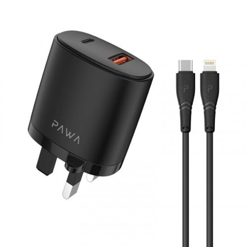 "شاحن باوا سوليد بمنفذ USB مزدوج 2.4 أمبير مع كابل...