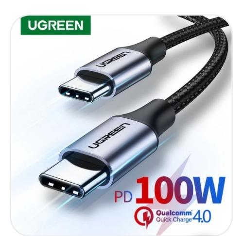 سلك شاحن يوجرين من USB-C إلى USB-C مضفر بطول 2 م -...
