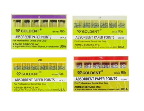 GOLDENT Absrobent paper point / Packed 200pcs