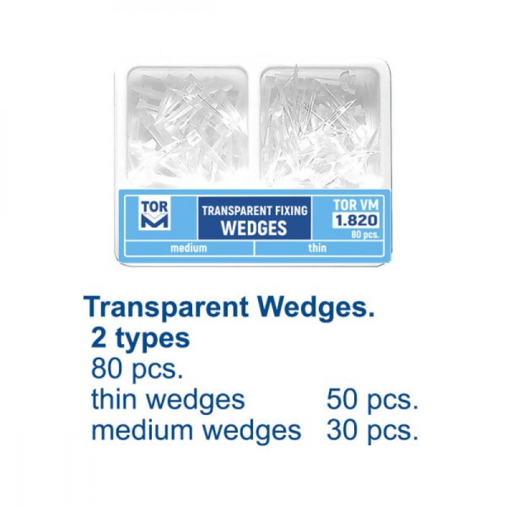 Layan Transparent Plastic Wedges, Thin and Medium, PK/80/1.82