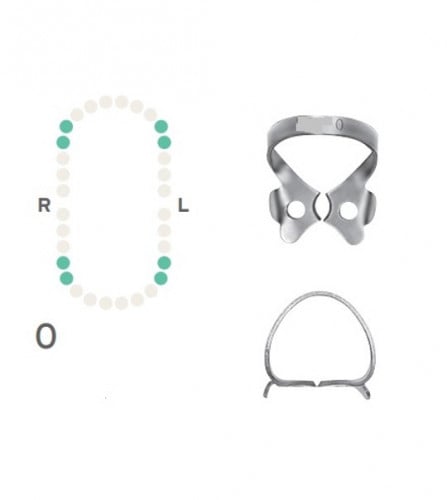 Rubber Dam Clamp Flat jaws and high bow for longer...