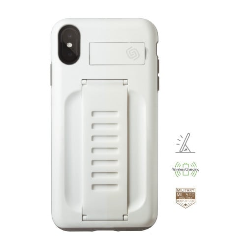 غطاء جريب تويو مع ستاند للايفون اكس اس ماكس - أبيض