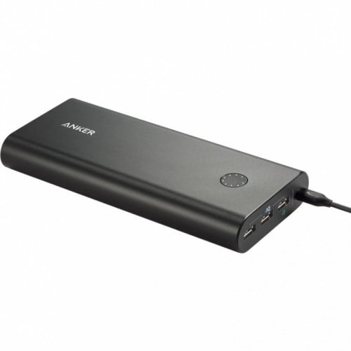 شاحن متنقل أنكر باور كور بلس 26800 ثلاث مخارج بتقنية IQ و QC3.0 أسود