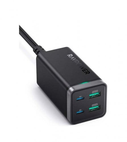 شاحن راف بور PD Pioneer المكتبي بأربعة منافذ 65 واط