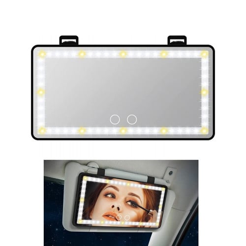 مرايا داخلية للسيارة مع اضاءات ليد تعمل بالشحن