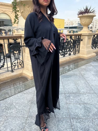 عباية اكمام دانتيل