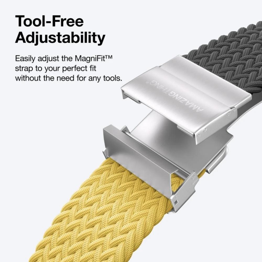 سوار نايلون AmazingThing لساعة ابل مقاس45/46/49 مم - اصفر واسود