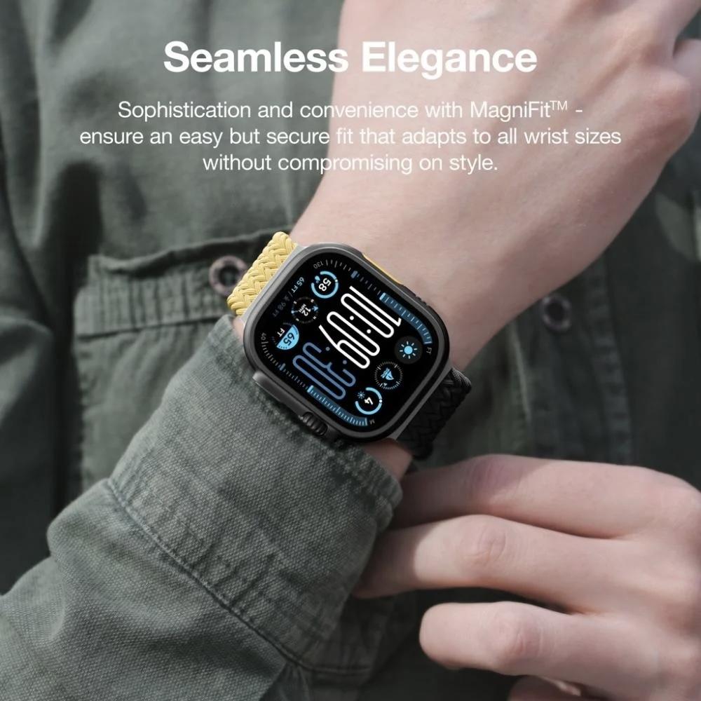 سوار نايلون AmazingThing لساعة ابل مقاس45/46/49 مم - اصفر واسود