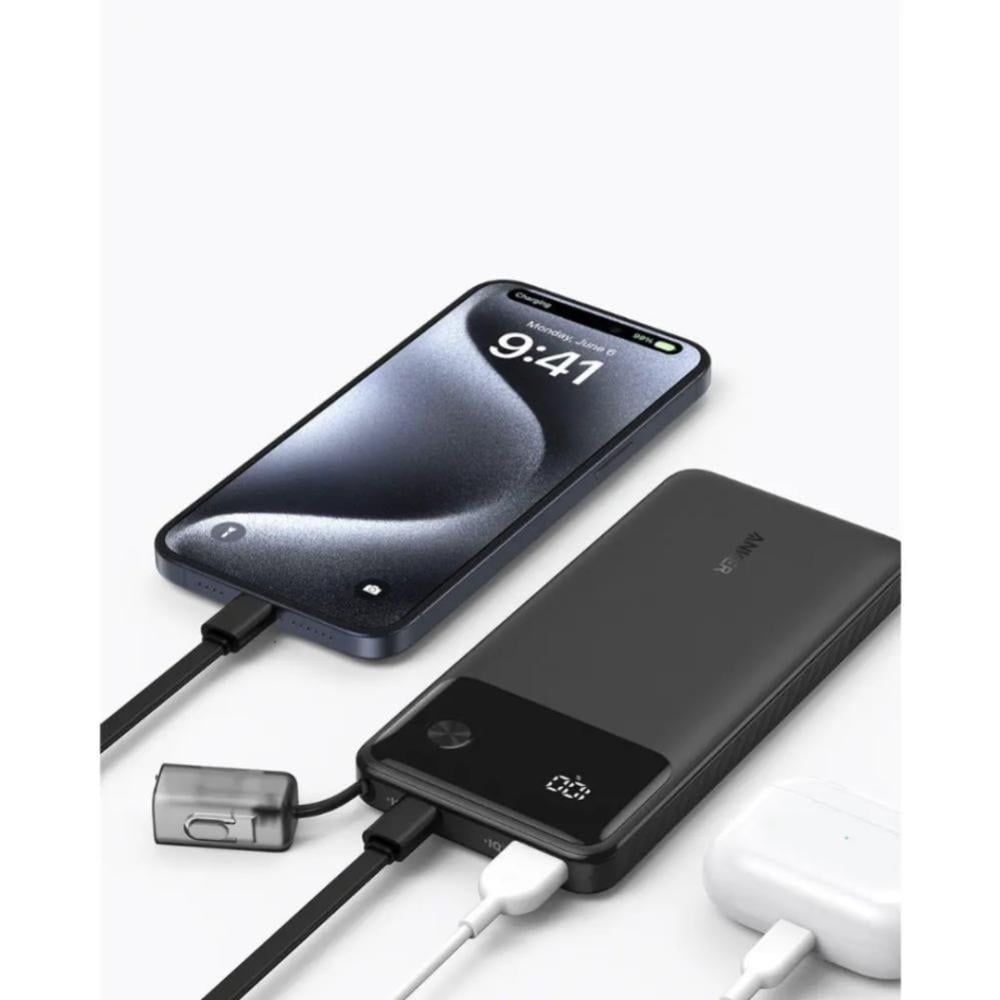 انكر - باور كور باور بانك 10000 مللي أمبير بقوة 22.5 واط شاحن محمول مع كابل USB C