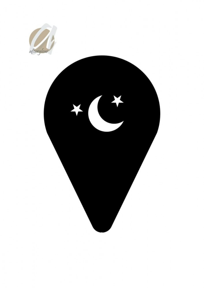 استنسل مفرغ قمر ونجوم