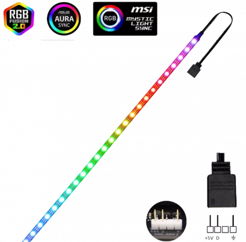 شريط اضاءة 60Leds RGB 3Pin 0.5m