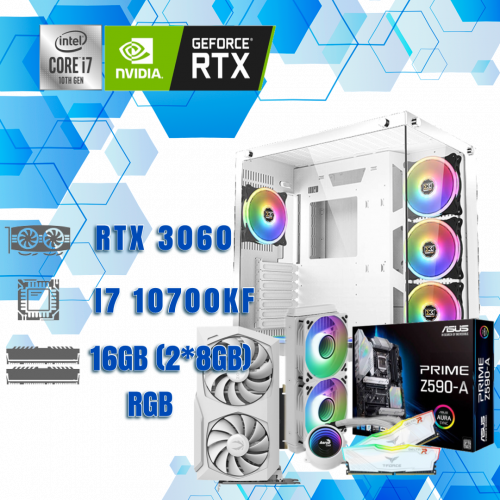 تجميعة انتل i7 الجيل العاشر كرت 3060 ابيض