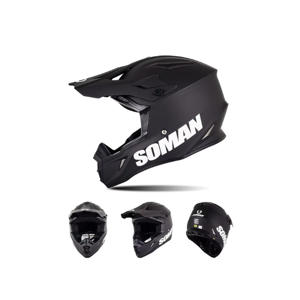 SOMAN M11 Motocross Helmet | MATT BLACK - متجر عطاالله للدراجات