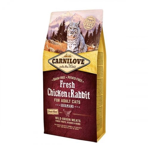 كارنيلوف طعام جاف بالدجاج والأرانب للقطط البالغة