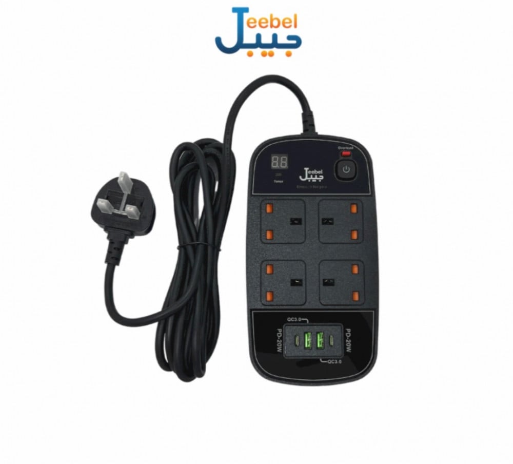 توصيلة 4 منافذ + 2 USB 2 PD شحن سريع