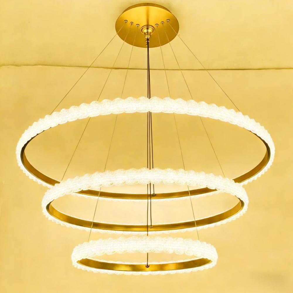 ثريا كريستال تريو هالة LED ثلاثية الألوان – موديل ML-PL026GD