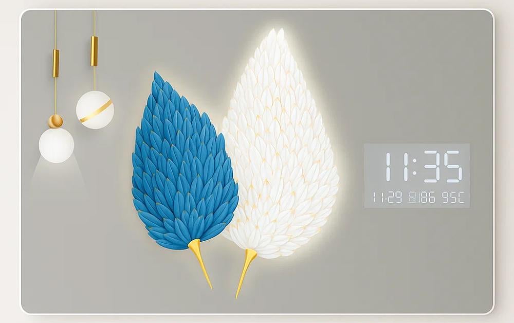 تابوه حائط رقمية LED ساعة حائط رقمية LED مودرن مستطيله 3D LED Wall Clock