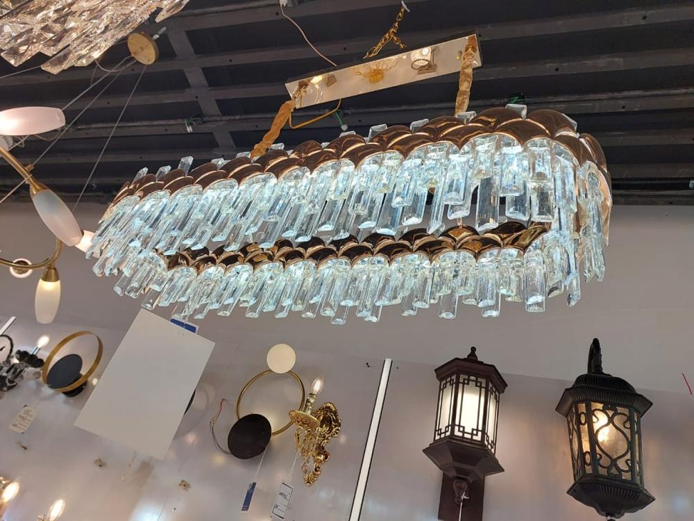 ثريا كريستال فاخرة استايل أوروبي موديل 10048/1200 بإضاءة LED لسقف الصالة والمجالس