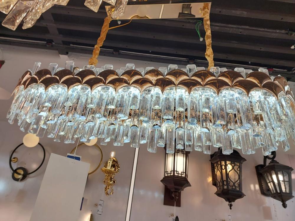 ثريا كريستال فاخرة استايل أوروبي موديل 10048/1200 بإضاءة LED لسقف الصالة والمجالس
