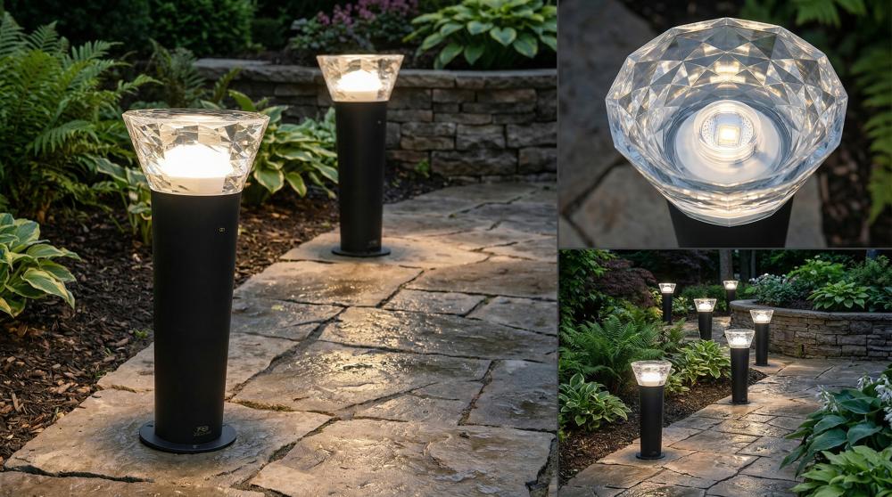 عمود إنارة حدائقي مودرن P9063 بمقاسات 30سم / 60سم / 80سم