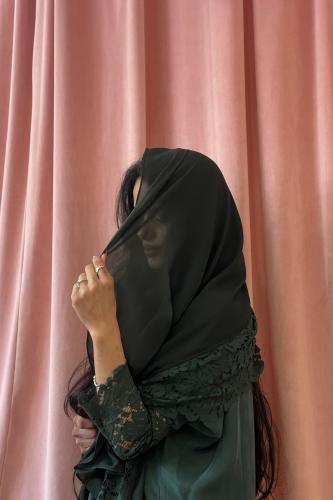 عباية كوبرى بأطراف دانتيل - أخضر