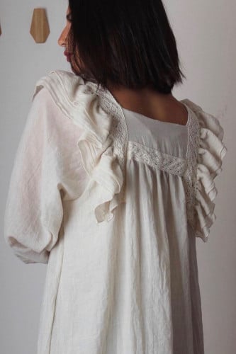 ثوب بأكمام طويلة - بيج