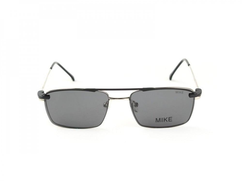 نظارة mike للرجال والنساء اطار معدني فضي وشريحة شمسية قابلة للفك عدسات