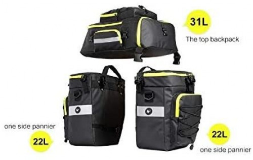 3-IN-1 Cycling Bag Multi-functional Bike Pannier M...
