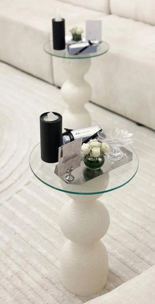 طاولة خدمة زجاج